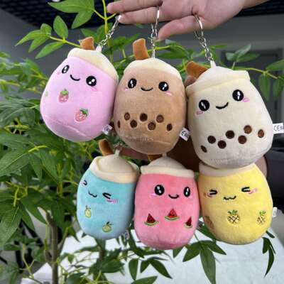 Milk Tea Cup Cute Doll Small Pendant Simulation Milk Tea Shop Gift Grasping Machine Doll Plush Toy Doll Gift