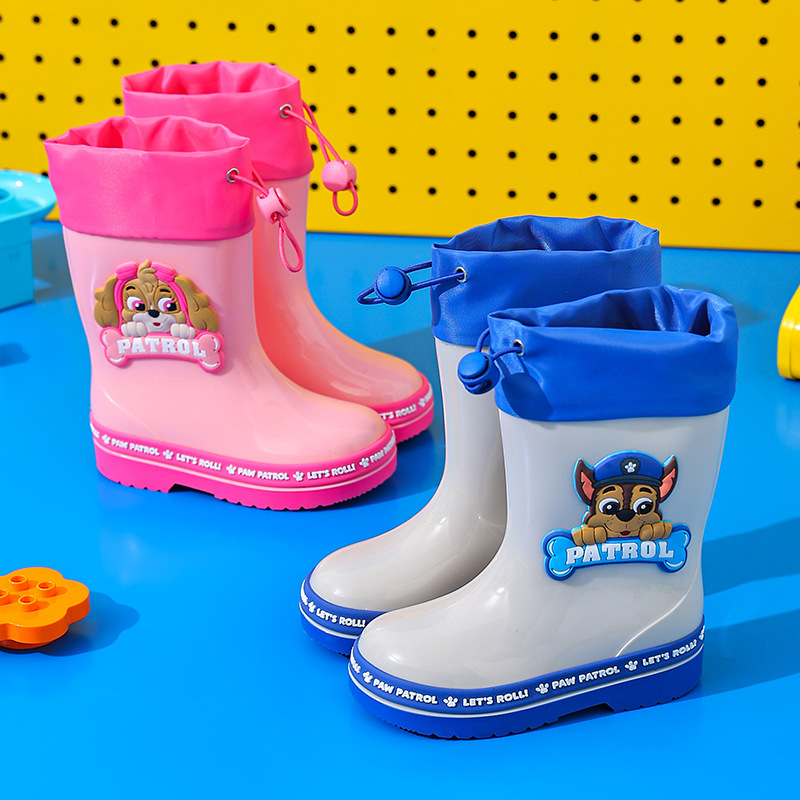 Children's rain boots boys' Wangwang team girls' rain boots boys' non-slip high-top waterproof shoes for children and students