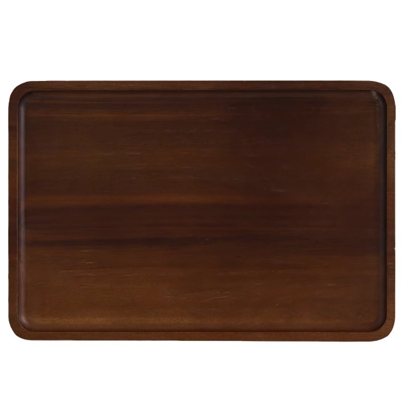 Acacia Wood Solid Wood Tray Household Wooden Cup Holder Water Cup Tea Cup Plate Storage Plate Dinner Plate Holder Restaurant Serving Tray