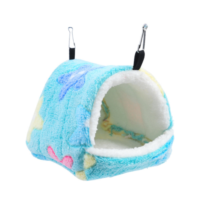 Flannel Small Pet Warm Cotton Hanging Nest Squirrel Honey Bag for Winter Warm Nest Cotton Hammock Pet Supplies
