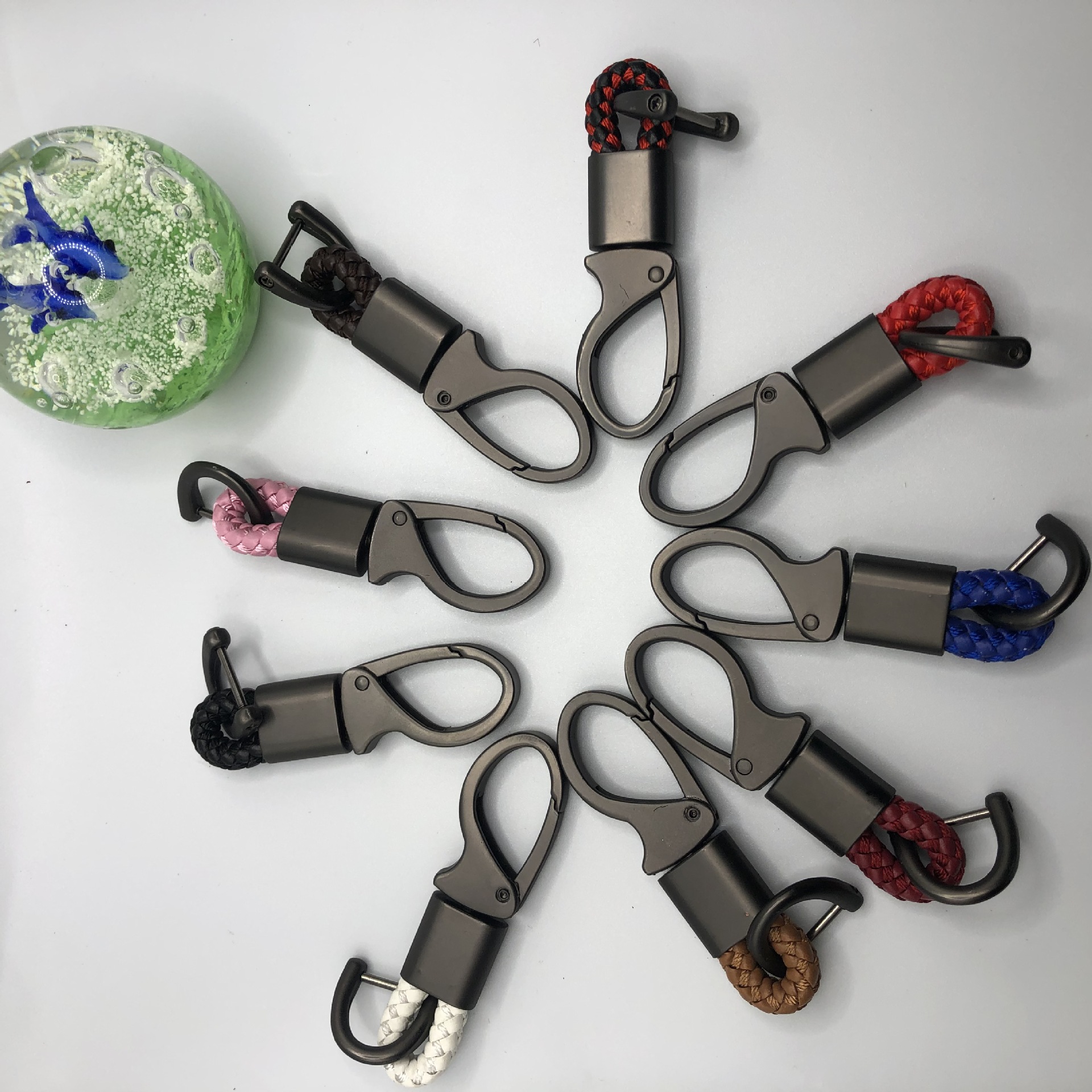 Fashion Mini Leather Rope Unisex Zinc Alloy Keychain