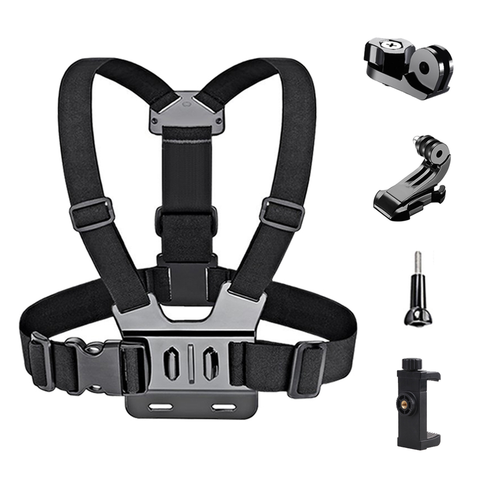 Chest strap + AEE adapter + J-shaped seat + screw + hot shoe mobile phone clip