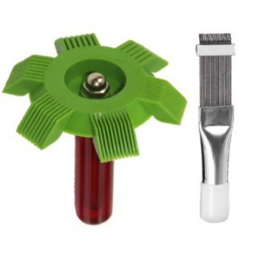 Green plastic fin comb metal fin comb air conditioner fin combing tool brush condenser cleaning dust removal brush