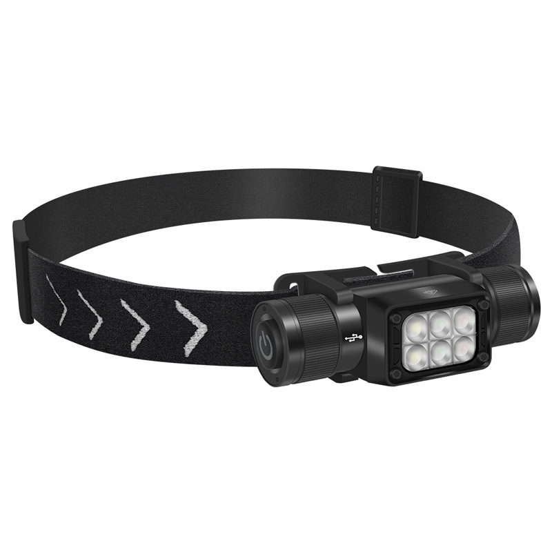 New white light red light green light three light source headlight cross-border TYPE-C aluminum alloy rechargeable outdoor fishing headlight