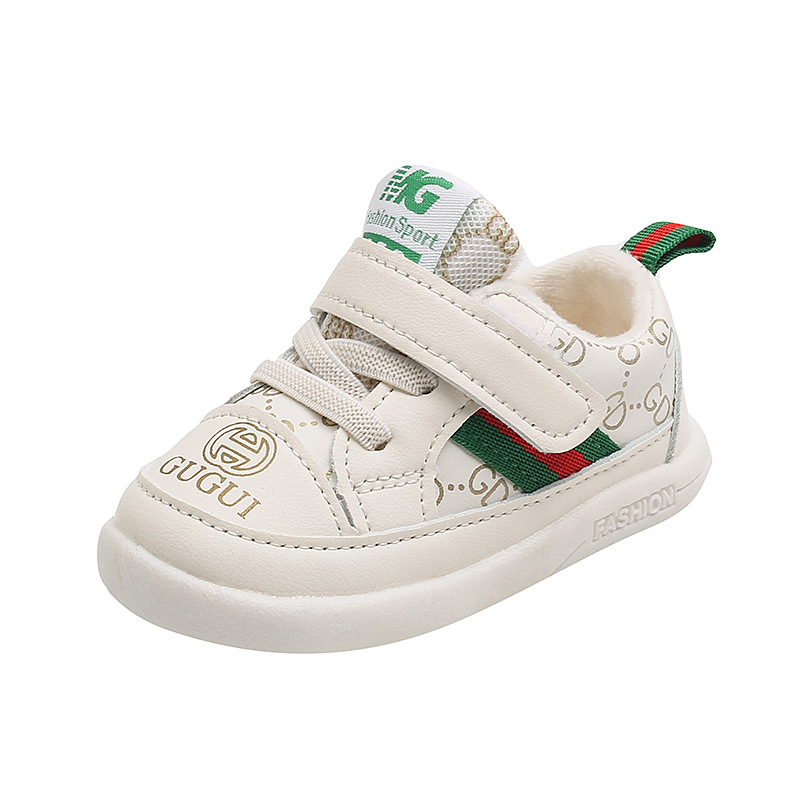 Winter men's and women's baby toddler shoes soft bottom board shoes baby white shoes children warm thin velvet Cotton a generation of hair