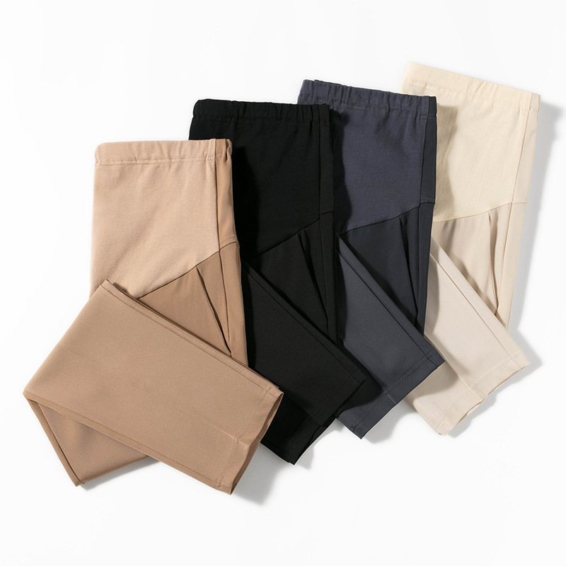 1683 Pregnant Women's Small Pants Spring Straight Casual Abdominal Pants for Outer Wear Ankle-length Pants Pregnant Women's Pants
