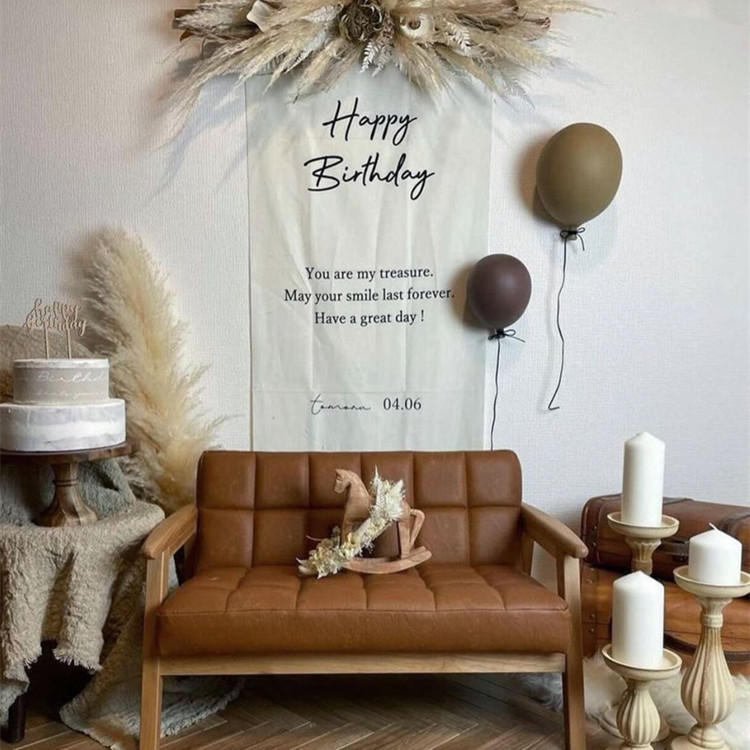 ins style Mori birthday hanging cloth Little Red Book children's birthday party decoration background wall layout tapestry