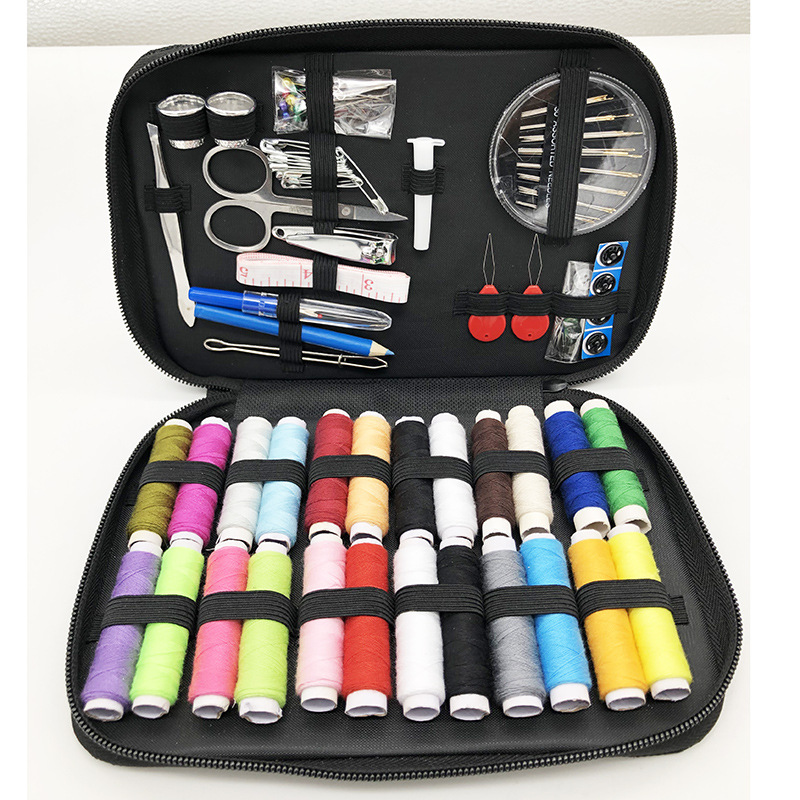 Factory wholesale household sewing box set portable sewing kit 98-piece sewing storage box sewing tools