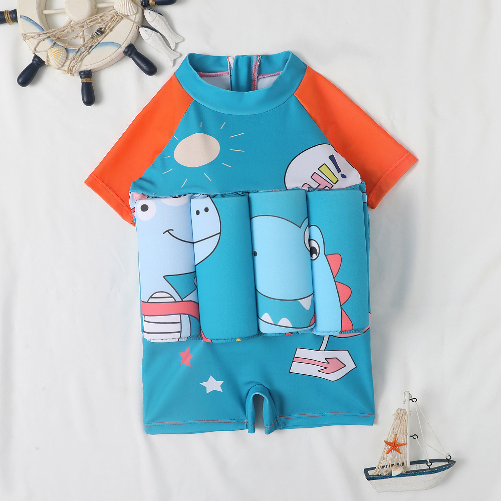 2022 children's swimsuit Boys' short-sleeved one-piece swimsuit children's infant swimming swimsuit one-piece delivery swimsuit men's
