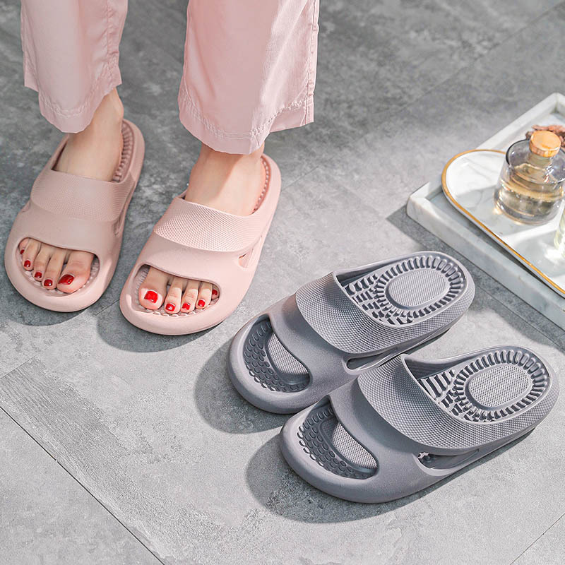 Jiajiale Massage Leakage Slippers Women's Slip-on Feeling Thick Bottom Indoor Bathroom Non-slip Bath Soft Bottom Slippers Men's New