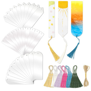 Acrylic bookmark blank bulk transparent bookmark tassel diy handmade bookmark painted personality factory spot