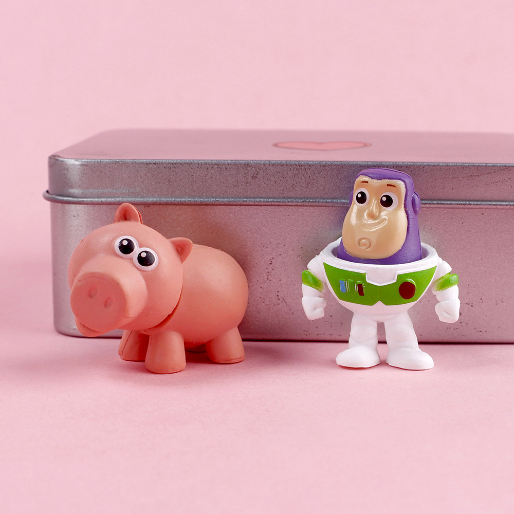 Toy Story Ornaments Buster Lightyear Strawberry Bear Three-eyed Cake Decoration Ornaments Gashapon Blind Box Doll