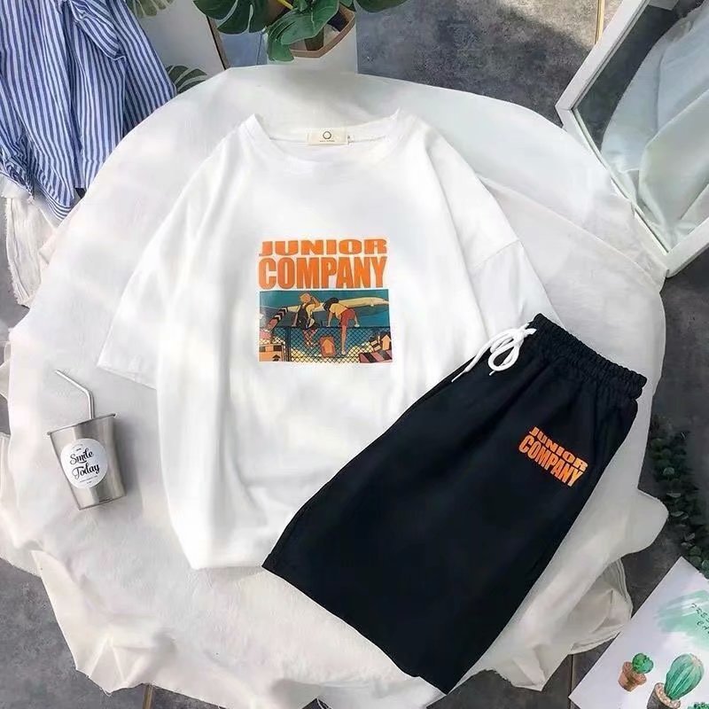 Summer Sports Running Casual Suit Men's Shorts Fashionable Brand Handsome Collocation Loose Short-sleeved T-shirt Men's Suit