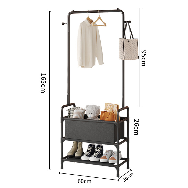 Clothes Rack Floor Simple Household Bedroom Clothes Rack Dormitory Balcony Movable Rental Room Storage Coat Rack