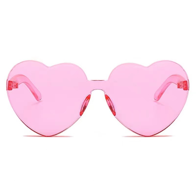 New transparent jelly color love sunglasses peach heart sunglasses heart-shaped one-piece funny photo sunglasses