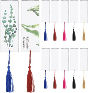 Transparent blank acrylic color tassel bookmark suit DIY rectangle mini convenient Bookmark Book card