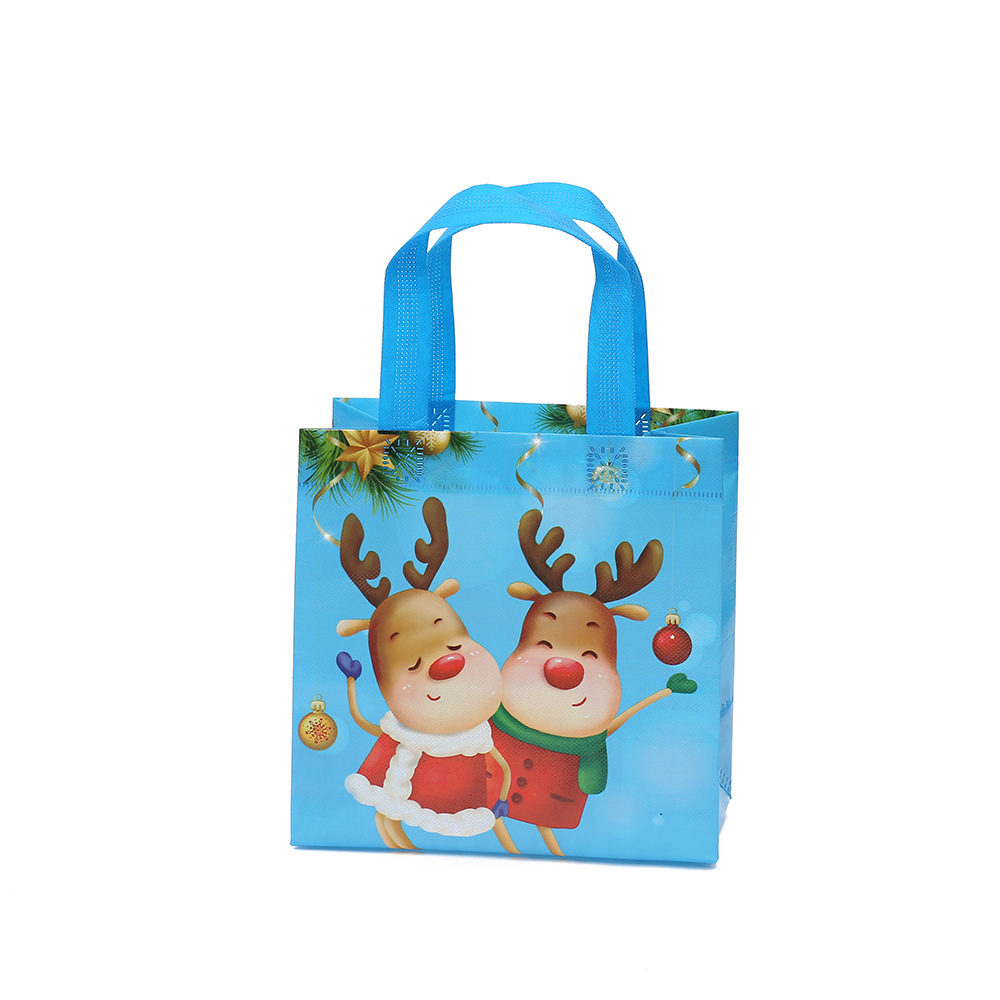 Non-woven Christmas handbag color printing gift shopping bag takeaway food bag printed logo packaging bag storage bag