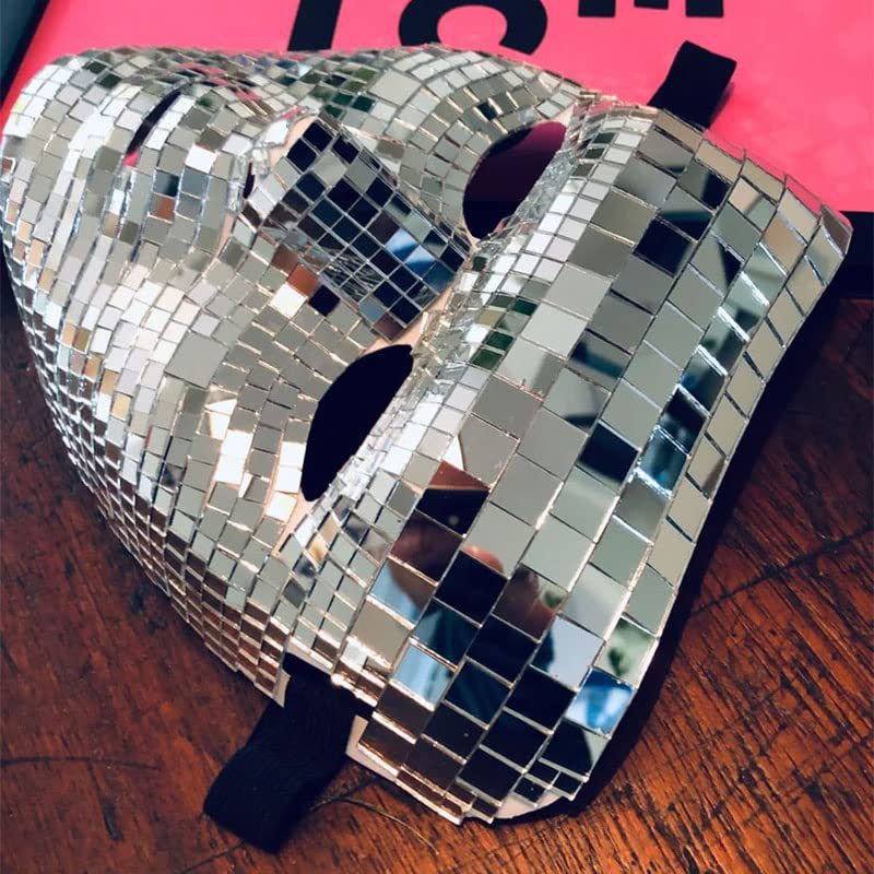 Disco Ball Glitter Face Mask Disco flash mirror Mask