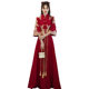 plus size Toast Dress Bride Summer Wedding Engagement Dress Chinese Xiuhe Dress wine red Long Toast Dress 2002