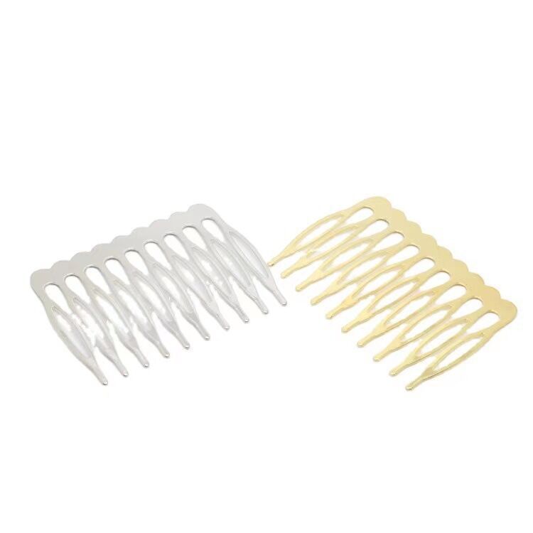 Korean antique style bride gold and silver 5/8/10 tooth iron piece comb DIY handmade hair comb hairpin headwear accessories