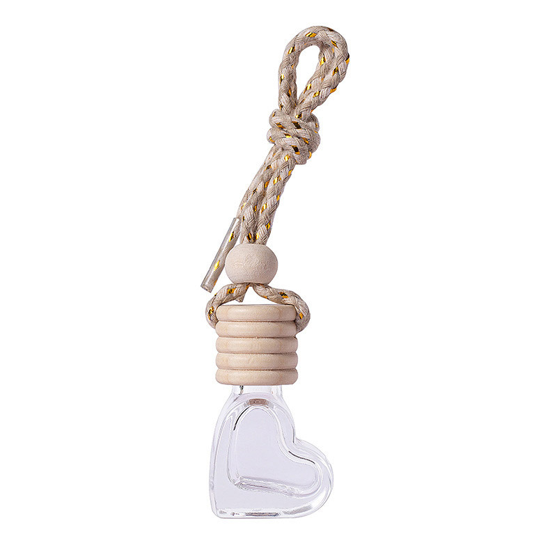Love car perfume bottle car aromatherapy empty bottle glass pendant perfume pendant hanging car essential oil bottle