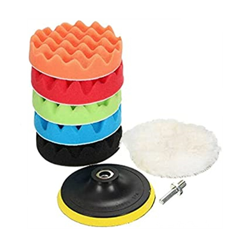 Cross-border products 3 4 5 6 7 inch 8 pieces car back velvet polishing sponge plate wool pad polishing wheel polishing pad