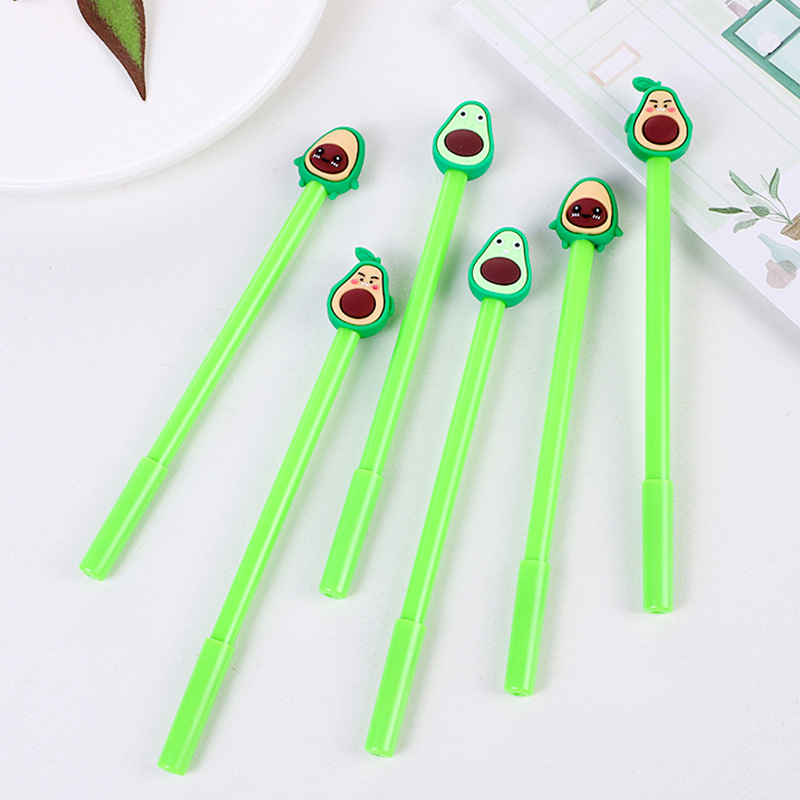 Creative Expression Avocado Gel Pen Cute Student Pen Cartoon Stationery Office Supplies Water-based Black Sign Pen