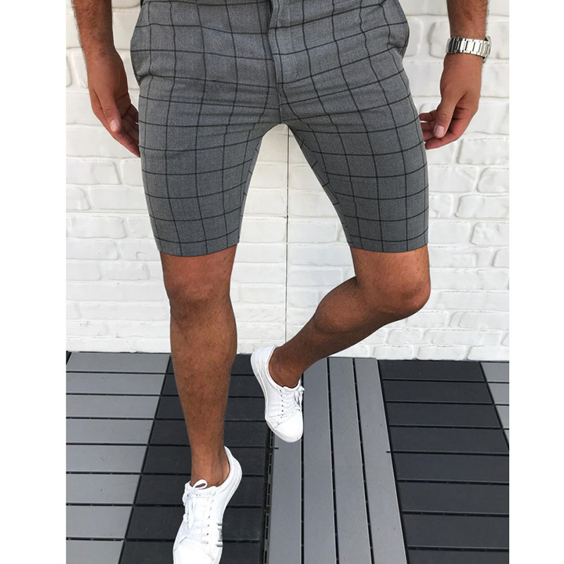 Summer European and American Cross-border Special for New Men's Plaid Casual Shorts wish AliExpress Amazon Explosions