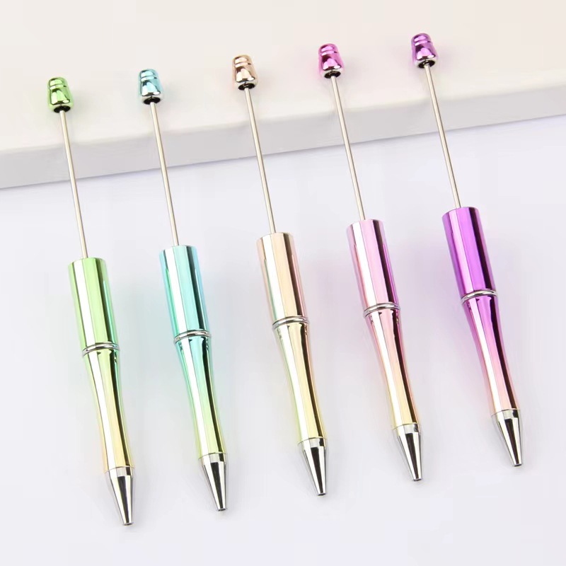 New UV plating beaded pen DIY creative beaded pen spot wholesale ball pen twist wire ball pen