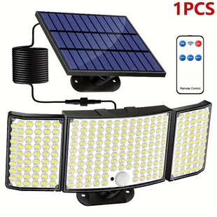 Solar wall lamp security outdoor garage infrared induction 160LED 224LED split three-head wall lamp