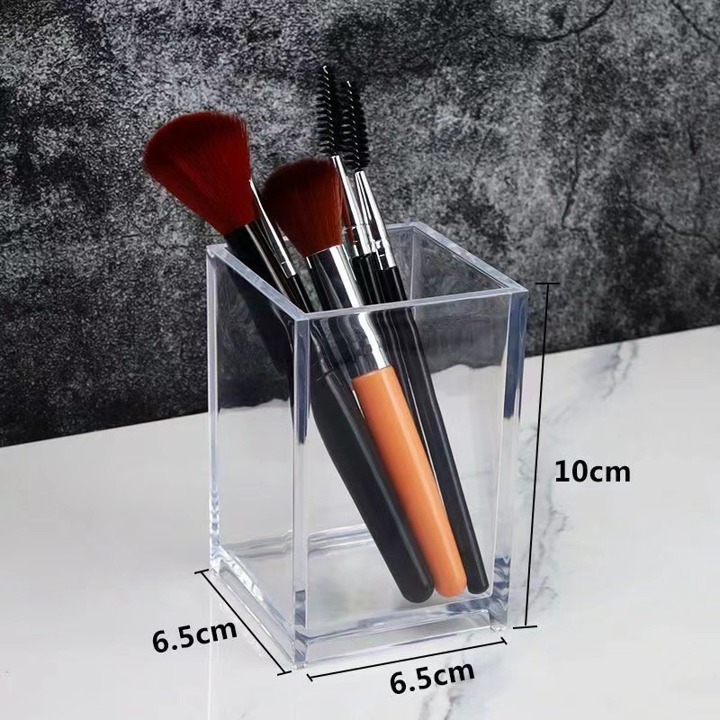 Transparent diy pen container student desktop storage container large capacity simple pen container wholesale one grid two grid a generation of hair