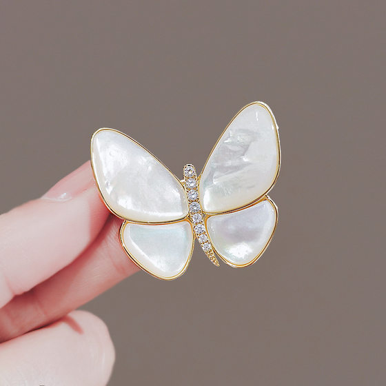 Fashion corsage cross-border brooch high-end women's anti-exposure butterfly brooch high-grade sense niche new corsage