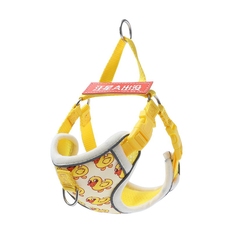 Cross-border New Yellow Duck Cat Leash Dog Cute Chest with Pets Going out Walking Cat and Dog Leash