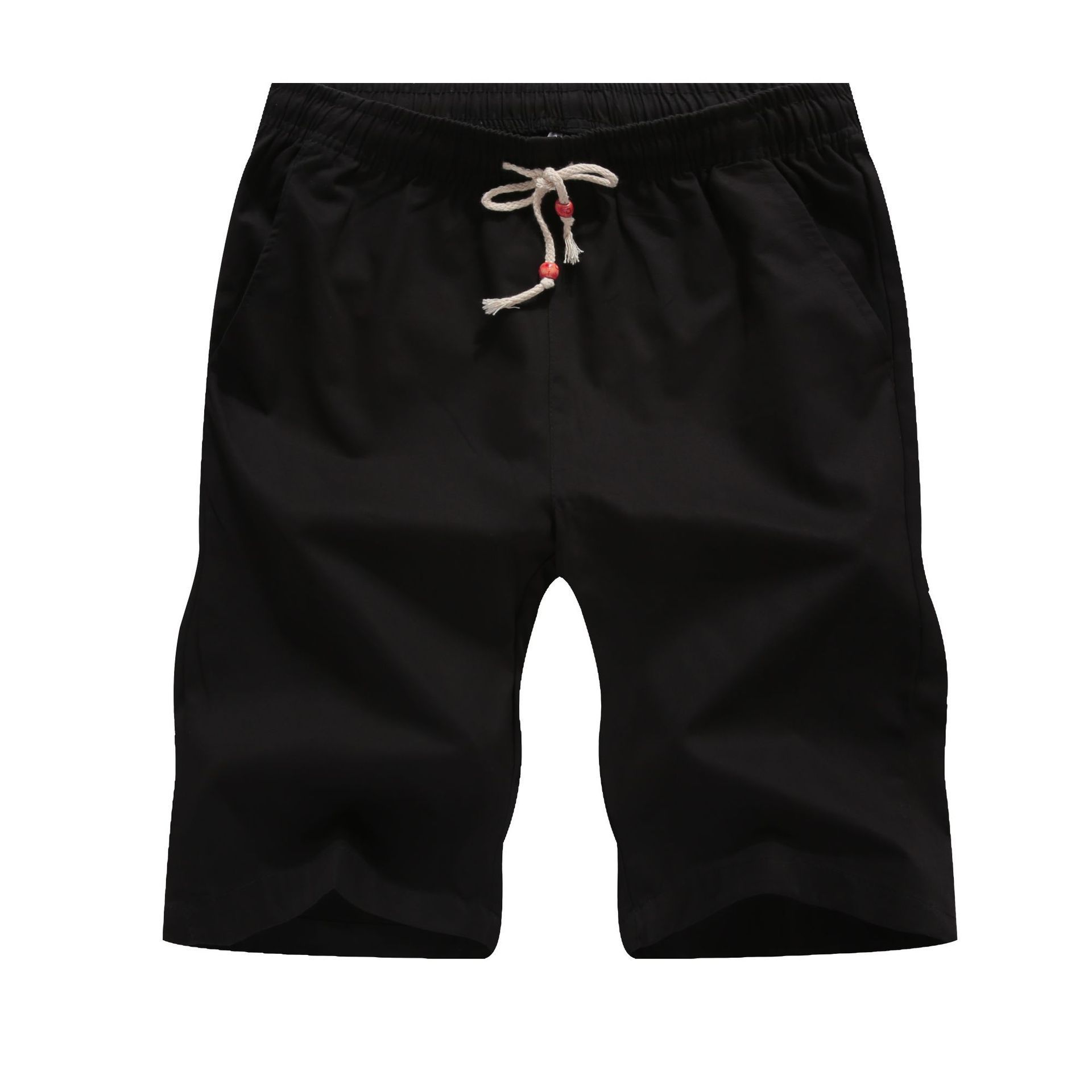 Summer Men's Casual Shorts Youth Spot Pure Cotton Mid-waist Straight Casual Solid Color European and American Men's Pants Cross-Border