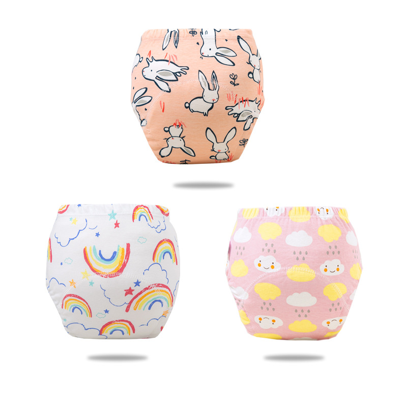 Baby toilet training pants pure cotton waterproof washable ring diaper pants pocket baby girl boy diaper underwear