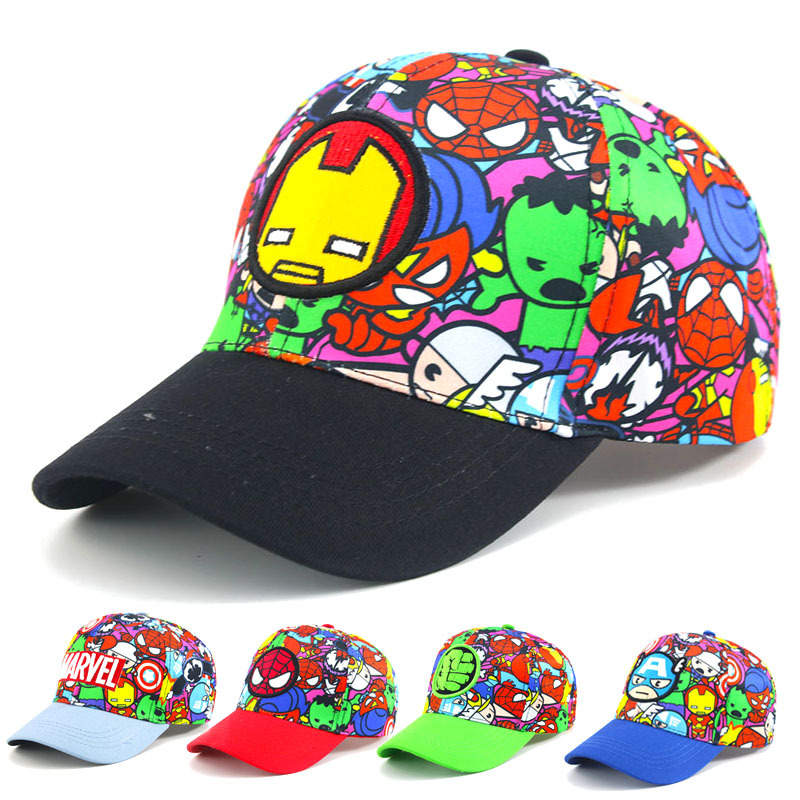 New Children's Hat Spider-man Printed Baseball Cap Cartoon Embroidered Spring All-match European and American Children's Cap