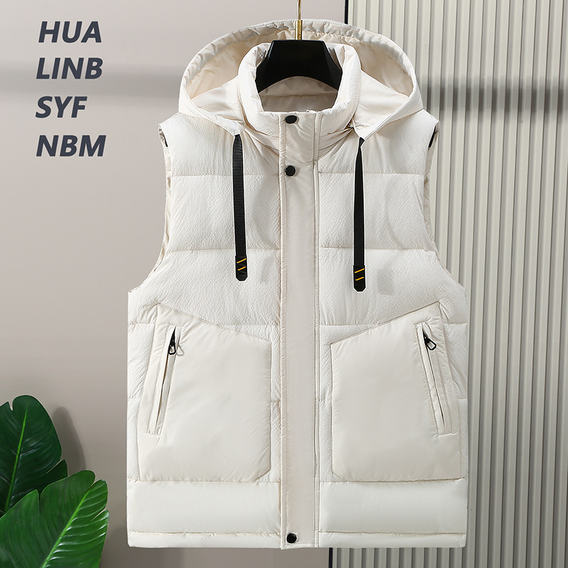 Winter fat vest men's down cotton thickened outer vest plus size waistcoat cardigan vest wholesale