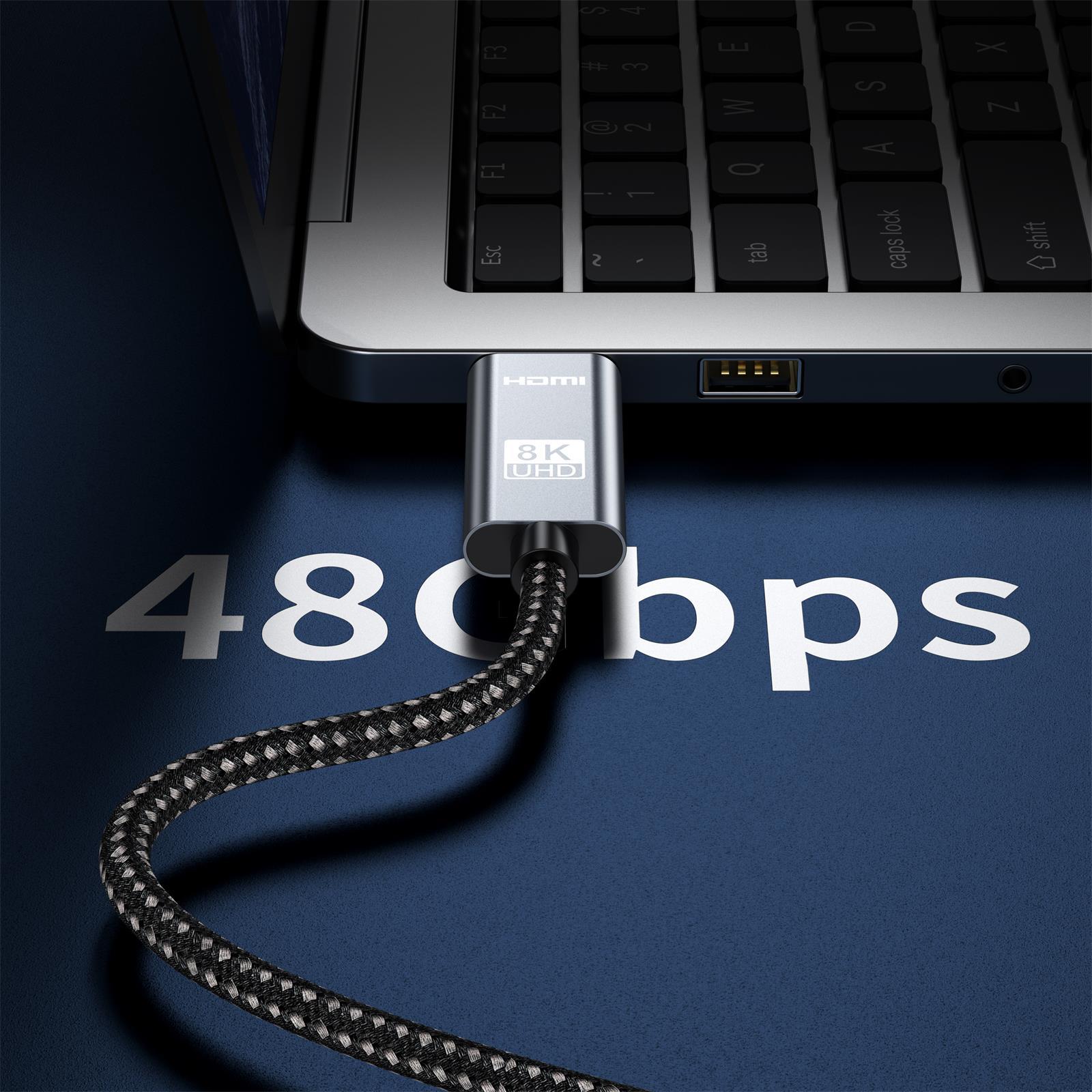 hdmi2.1 data cable 8K60Hz HD cable Computer TV projection cable PS5 woven pure copper hdmi cable