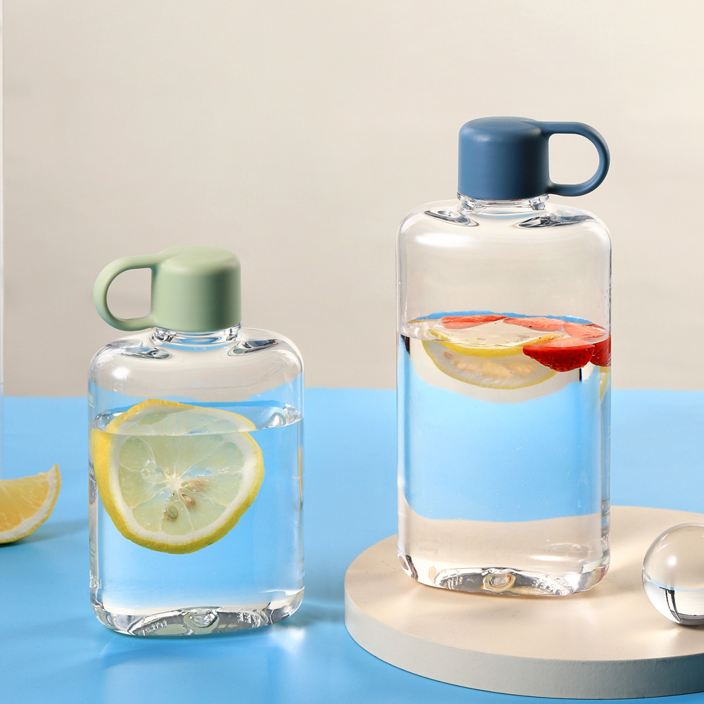 Creative tritan Square Kettle Simple Flat Straight Drink Plastic Cup Drop-resistant Portable Pocket Gift Cup