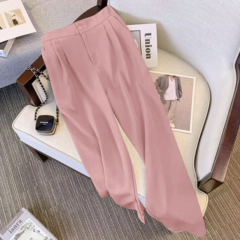 Suit Wide-leg Pants Women's Pants Spring and Autumn 2023 New High Waist Draped Straight High-grade Slimming Pink Pants Summer