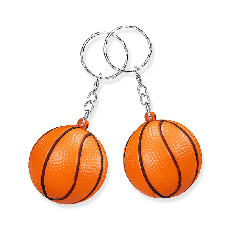 Amazon Explosions 4cm Children Mini Basketball Keychain Backpack Pendant Decompression Vent Solid PU Foam Ball