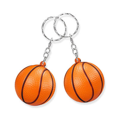 Amazon Explosions 4cm Children Mini Basketball Keychain Backpack Pendant Decompression Vent Solid PU Foam Ball