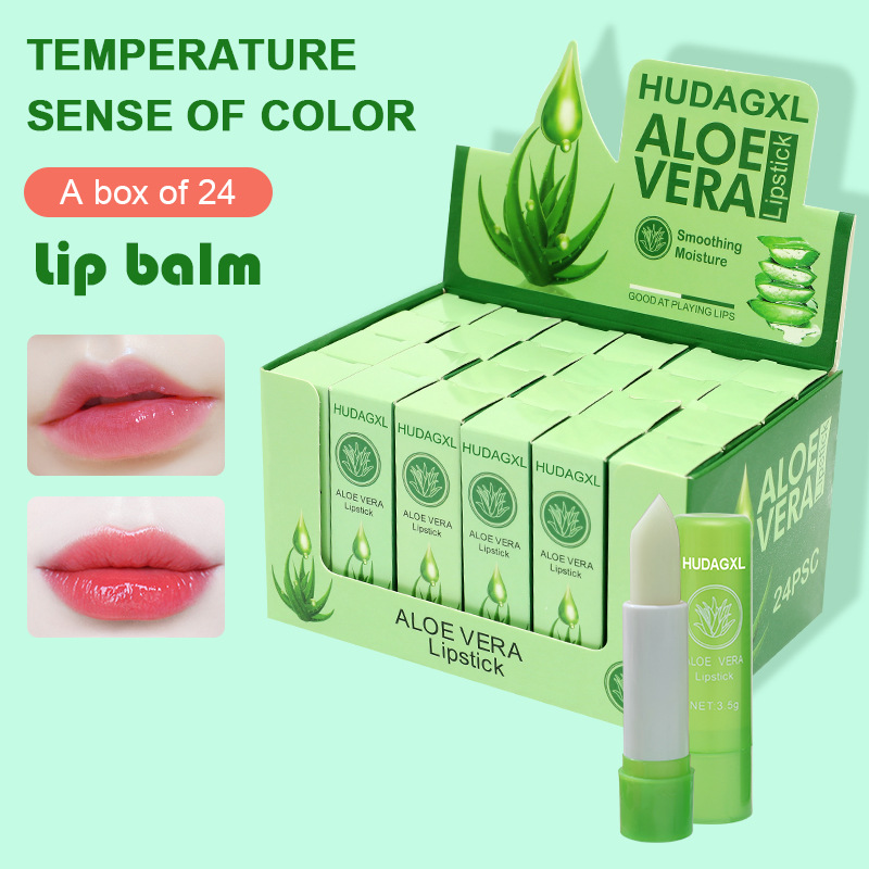 Color Changing Lip Balm Aloe Lipstick Moisturizing Waterproof Anti-dry Aloe Lipstick Factory Wholesale