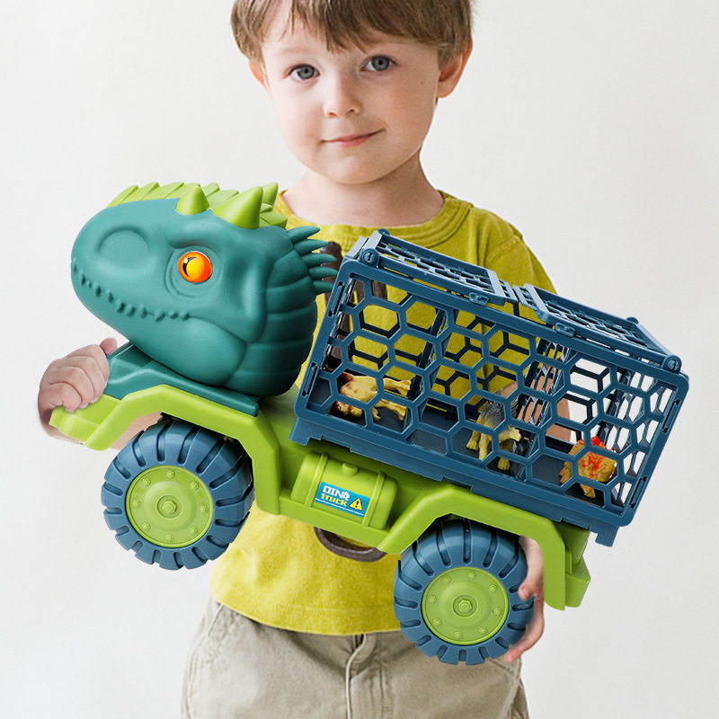 Oversized Dinosaur Transporter Kids Toy Set Boy Puzzle Simulation Tyrannosaurus Rex Triceratops Car Cross Border