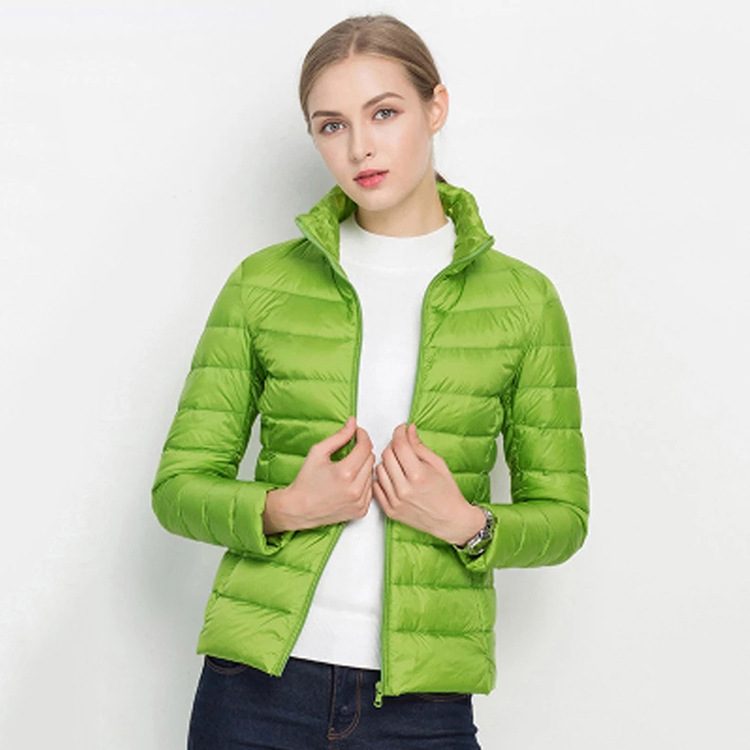 Women's Winter Coat 2024 Autumn and Winter Fashion Lightweight White Duck Down Collar Slim-fit Women's Winter Down Coat