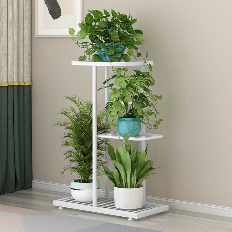 Solno Indoor and Outdoor Simple Multi-layer Iron Floor-standing Green Rose Storage Shelf Living Room Balcony Flower Pot Flower Rack