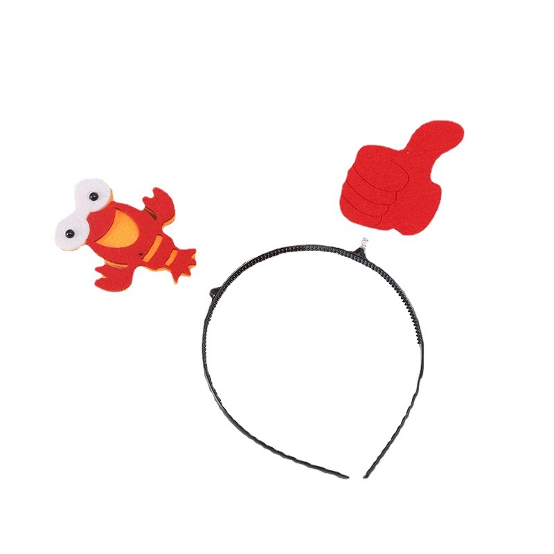 Cartoon Big Crab Headband Cute Children's New Year's Day Performance Hair Clamp Crayfish Headband Travel Photo Headwear Hair Accessories