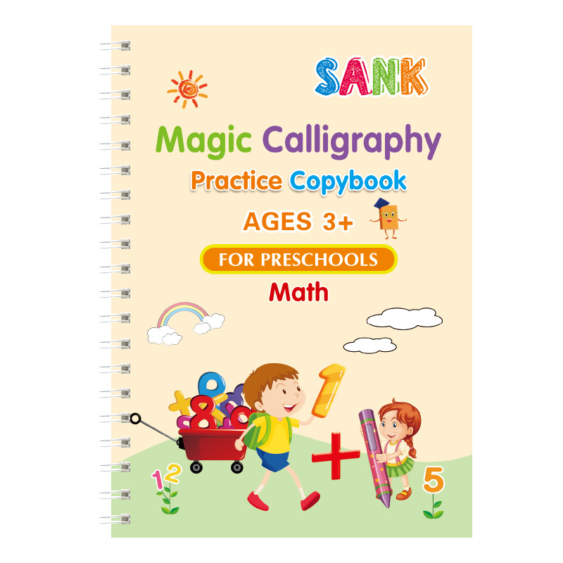 Foreign Trade Cross-border Factory Sell English Version Children's Groove Copybook Preschool Hard Pen Magic Full English Writing Post Board for Students
