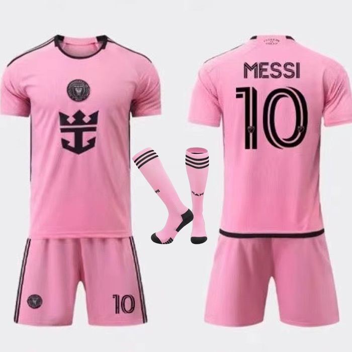 Wholesale Miami Jersey No.10 Messi Home and Away Adult Children's Clothing Football Clothing US Professional League Children's Suit + Socks