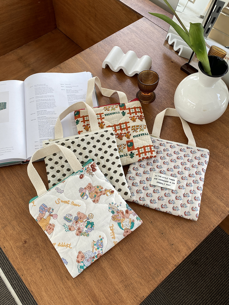 New portable storage bag mobile phone bag key case ID card bag coin purse quilted cosmetic bag